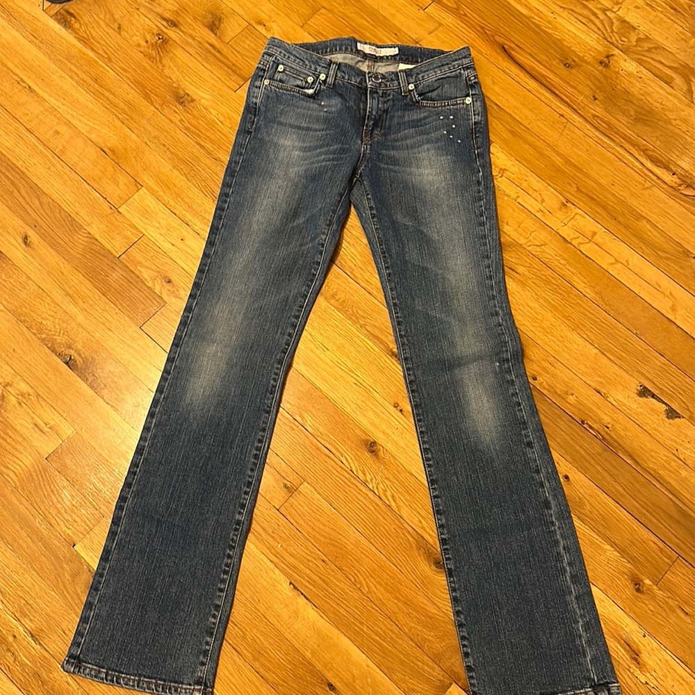 R.E.D. Valentino boot cut jeans with Swarovski crystals.